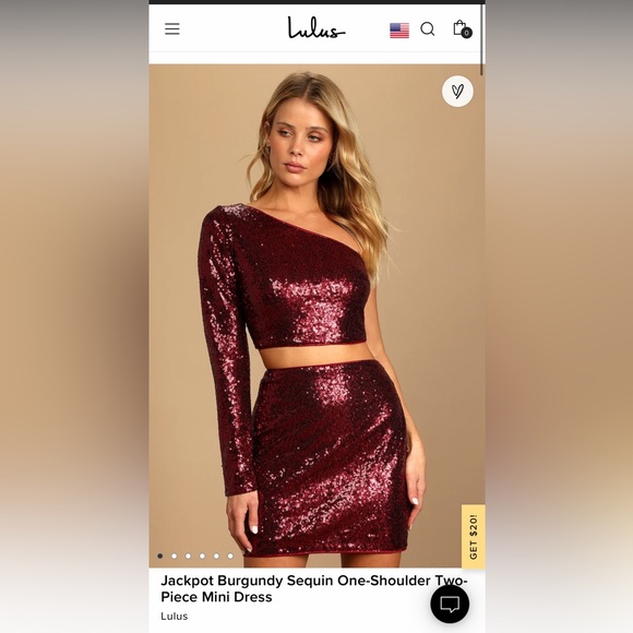 lulus jackpot sequin one shoulder set - Picture 1 of 6